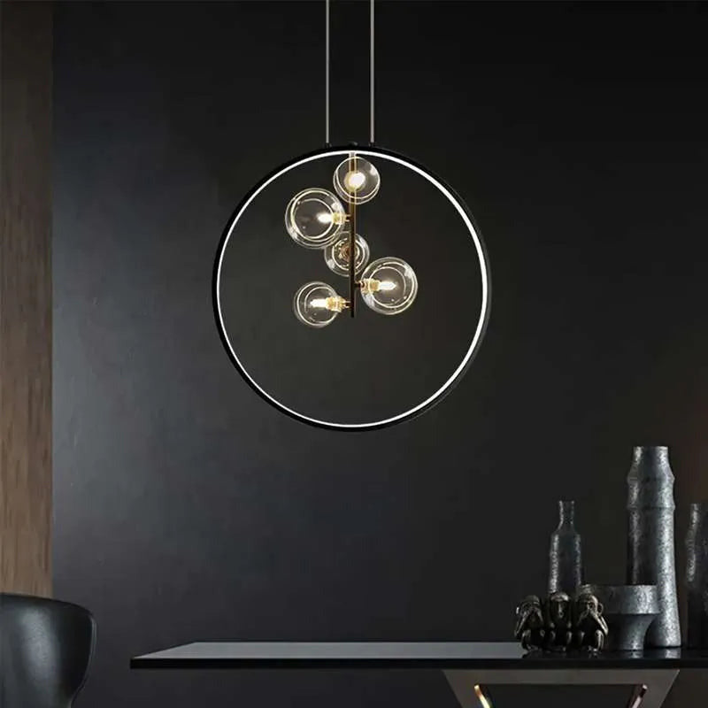 five-light-black-linear-pendant-with-clear-glass-globes-1
