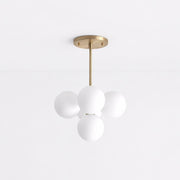 Five-Light Cluster Glass Globe Ceiling Light