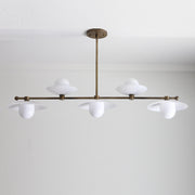 Five-Light Linear Brass Chandelier