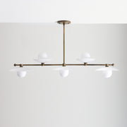 Five-Light Linear Brass Chandelier
