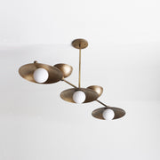 Five-Light Linear Brass Chandelier