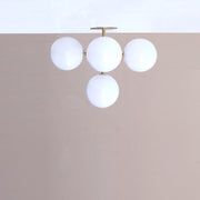 Five-Light Opal Globe Chandelier