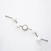 Five-Light Staggered Brass Bar Sconce with Opal Glass Globes