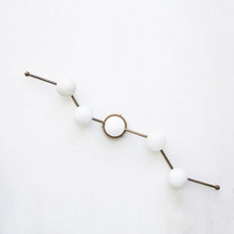 Five-Light Staggered Brass Bar Sconce with Opal Glass Globes