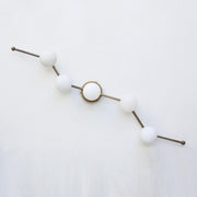 Five-Light Staggered Brass Bar Sconce with Opal Glass Globes