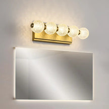 Clear Globe Acrylic 5-Light Gold Modern Vanity Lighting