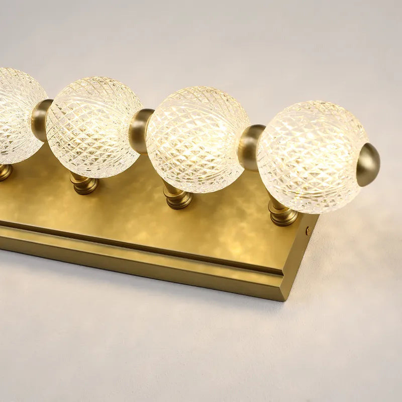 Clear Globe Acrylic 5-Light Gold Modern Vanity Lighting
