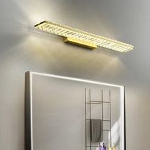 Glam Gold Metal & Crystal LED Bathroom Wall Sconces