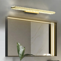 Glam Gold Metal & Crystal LED Bathroom Wall Sconces