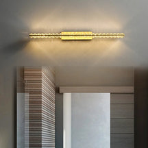 Glam Gold Metal & Crystal LED Bathroom Wall Sconces