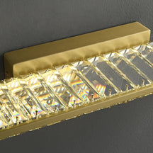 Glam Gold Metal & Crystal LED Bathroom Wall Sconces