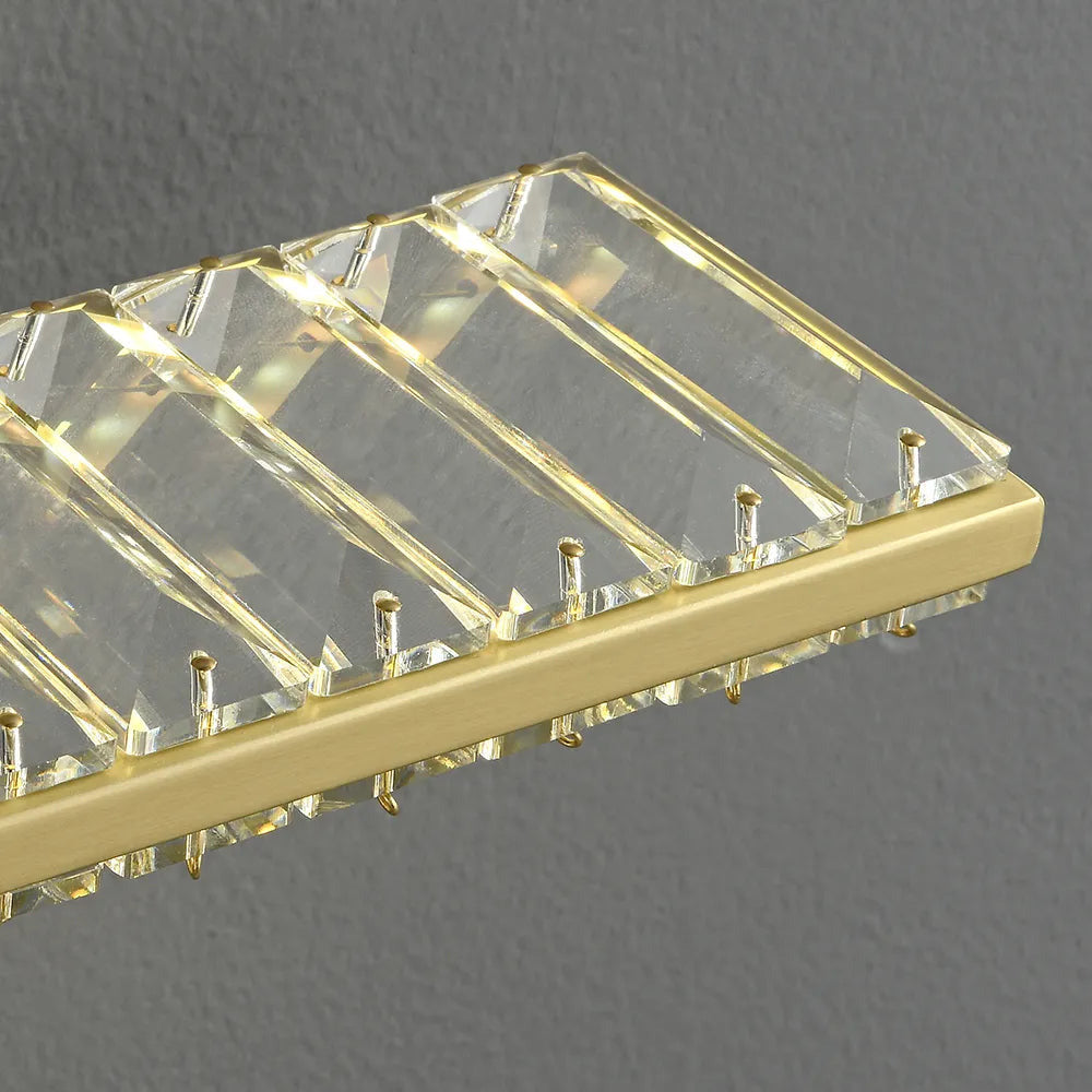 Glam Gold Metal & Crystal LED Bathroom Wall Sconces