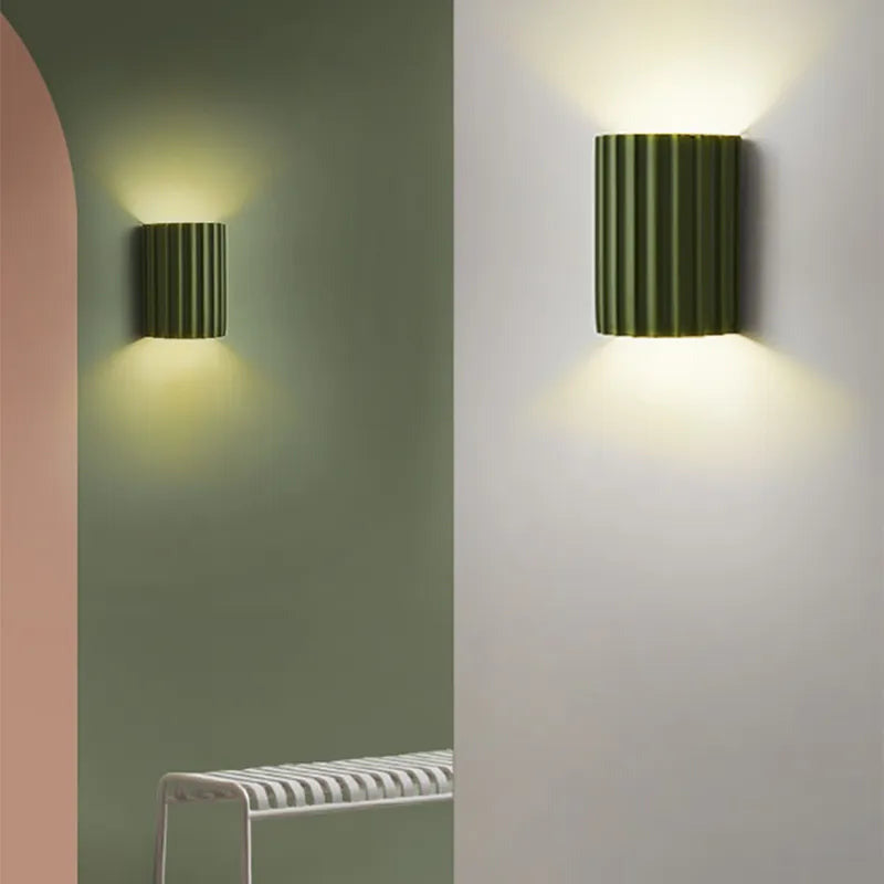 Green Half-Circle Resin 2-Light Modern Wall Sconces