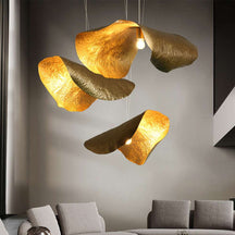 hammered-brass-pendant-light-with-leaf-shaped-shades-10