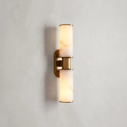 Harlin Double Sconce in Alabaster Brass