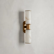 Harlin Double Sconce in Alabaster Brass