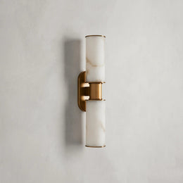 Harlin Double Sconce in Alabaster Brass
