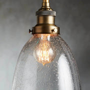Industrial Cloche Pendant Light in Antiqued Brass