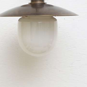 Industrial Milk White Glass Shade Solid Brass Wall Sconce