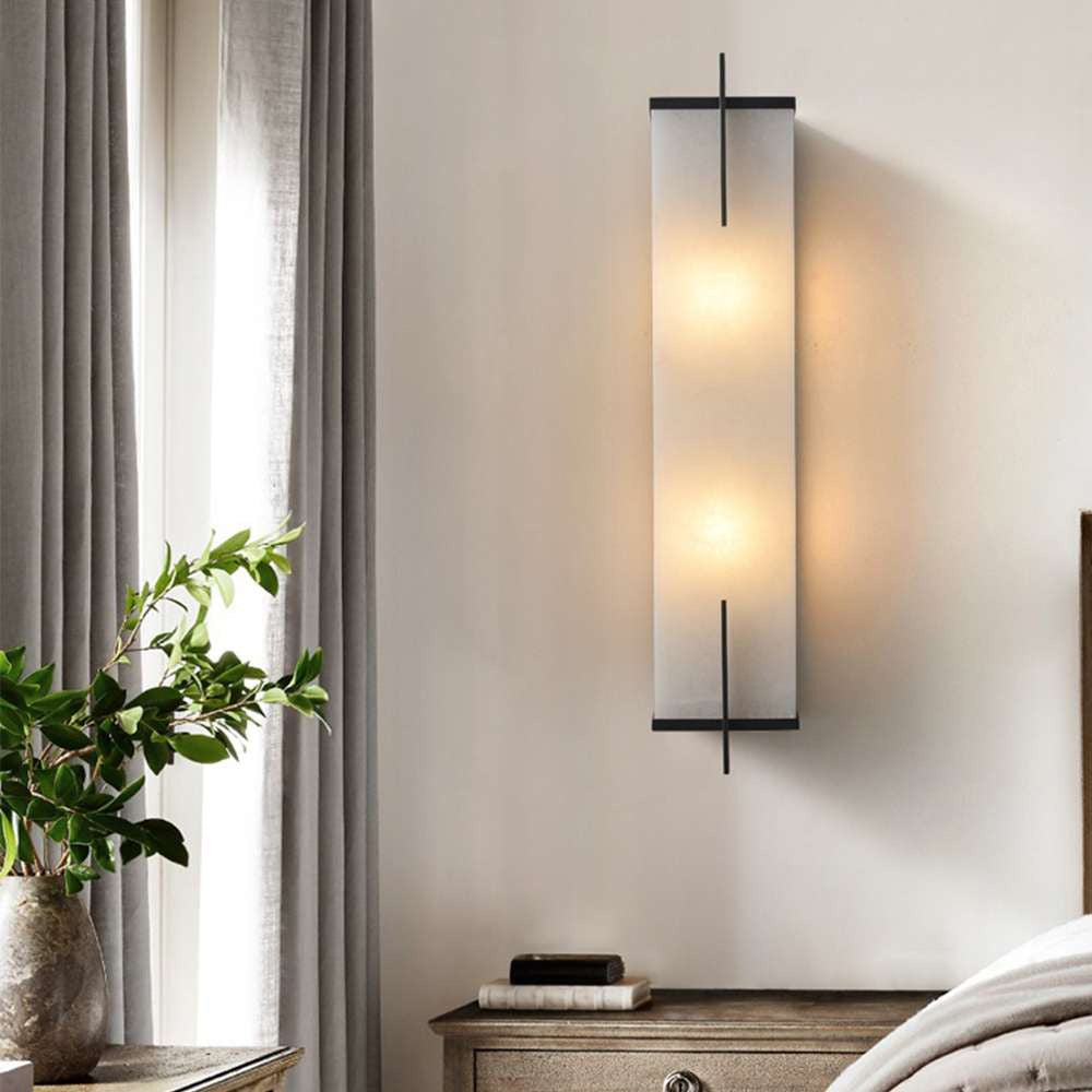 linear-wall-sconce-in-black-marble-with-cloth-shade-4