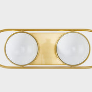 Lyra Aged Brass Globe Vanity Sconce