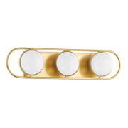 Lyra Aged Brass Globe Vanity Sconce