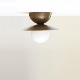 Mid-Century Modern Ceiling / Wall Light with Handcrafted Glass Globe