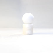 Mini Alabaster Table Lamp with Opal Glass Globe