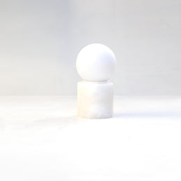 Mini Alabaster Table Lamp with Opal Glass Globe