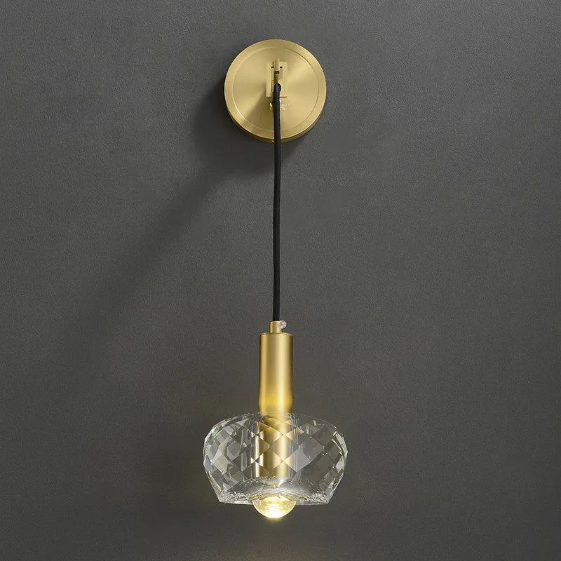 Minimalist Gold And Clear Circle Crystal Room Lighting