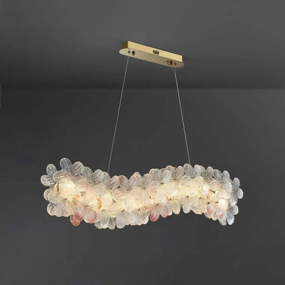 Modern Chandelier Lights with Art Decor Flowers for the Kitchen