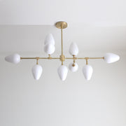 Nine-Light Brass Branch Chandelier