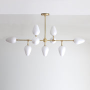 Nine-Light Brass Branch Chandelier