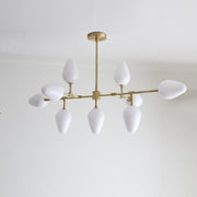 Nine-Light Brass Branch Chandelier