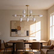 Nine-Light Brass Branch Chandelier
