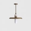 One-Light 18-Inch Brass Dome Pendant