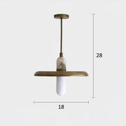 One-Light 18-Inch Brass Dome Pendant