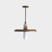 One-Light 18-Inch Brass Dome Pendant