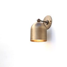 One-Light Adjustable Brass Dome Wall Sconce
