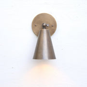One-Light Adjustable Wall Sconce with Large Brass Cone