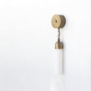 One-Light Alabaster Cylinder Wall Sconce