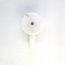 One-Light Alabaster Disc and Cylinder Wall Sconce