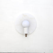 One-Light Alabaster Disc Sconce