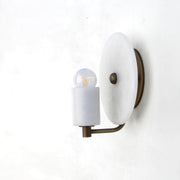 One-Light Alabaster Disc Sconce