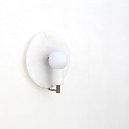One-Light Alabaster Disc Sconce, Large