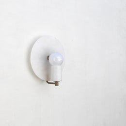 One-Light Alabaster Disc Sconce, Medium