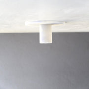 One-Light Alabaster Flush Mount Ceiling Light