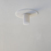 One-Light Alabaster Flush Mount Ceiling Light