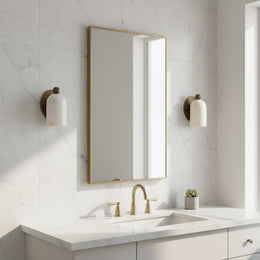 One-Light Alabaster Wall Sconce with Round Brass Backplate
