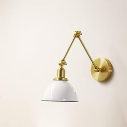 One-Light Articulating Swing Arm Wall Sconce with Dome Shade